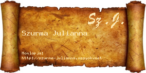 Szurma Julianna névjegykártya